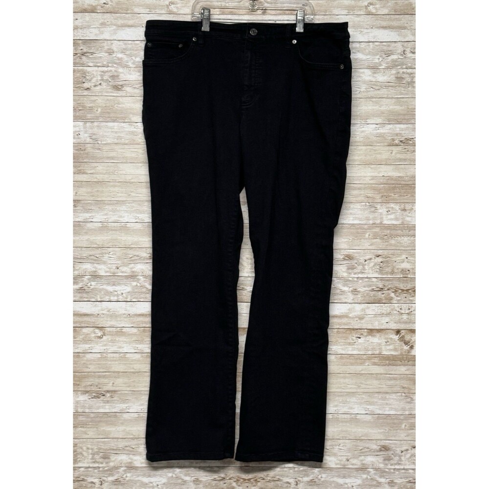 LRL Lauren Jeans Co Ralph Lauren Jeans Women 16 Modern Straight Black Button Zip